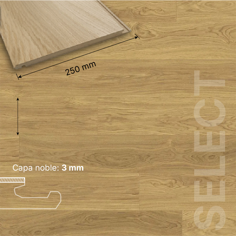 ROBLE FLOTANTE HDF - 14/3 - XL ELEGANCE 250